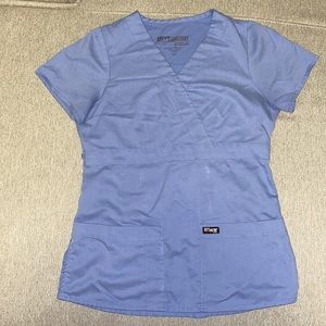 Greys Anatomy Scrub Top, Blue, XXS